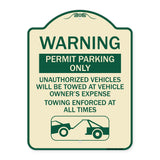 Permit Parking Only Unauthorized Vehicles Will Be Towed at Vehicle Owner's Expense Towing Enforced