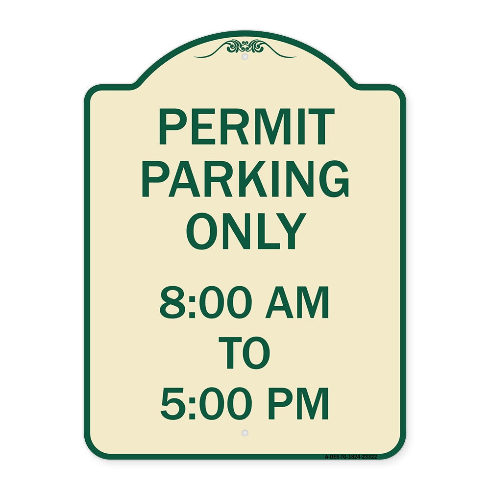 Permit Parking Only 8-00 Am to 5-00 Pm