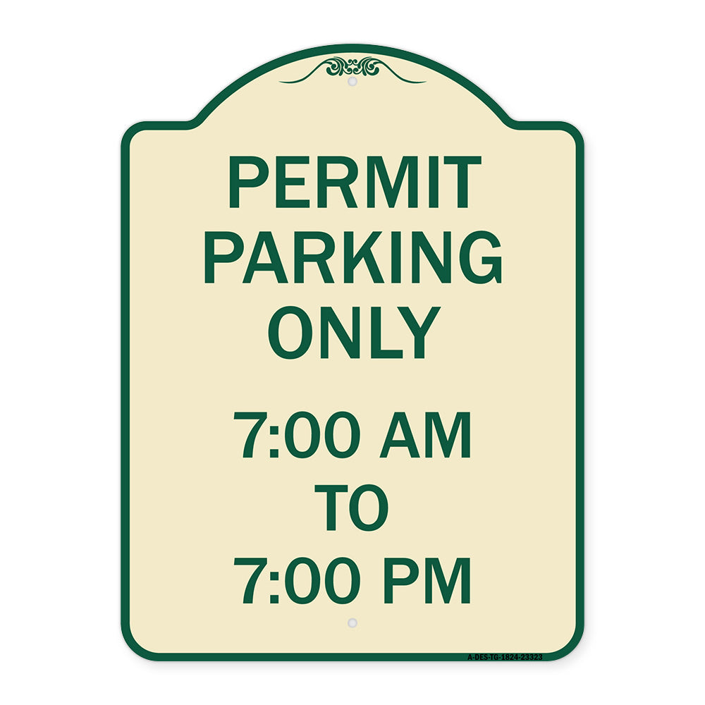 Permit Parking Only 7-00 Am to 7-00 Pm