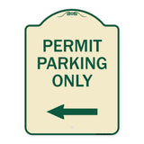 Permit Parking Only (With Left Arrow)