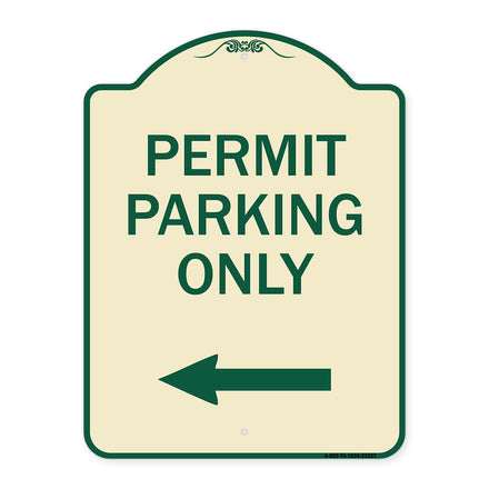 Permit Parking Only (With Left Arrow)