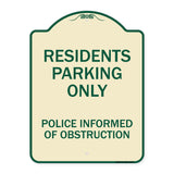 Parking Sign Residents Parking Only Police Informed of Obstruction