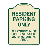 Parking Sign Resident Parking Only All Visitors Must Use Designated Visitors Parking Area