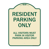 Parking Sign Resident Parking Only All Visitors Must Park in Visitor Parking Area Only