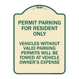 Parking Permit Sign Permit Parking for Residents Only Vehicles Without Valid Parking Permits Will Be Towed