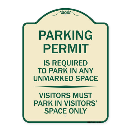 Parking Permit Is Required to Park in ANY Unmarked Space - Visitors Must Park in Visitors' Space Only