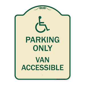 Parking Only Van Accessible (With Graphic)