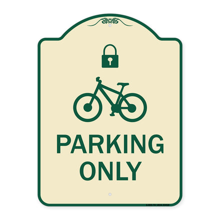 Parking Only (With Cycle and Lock Symbol)