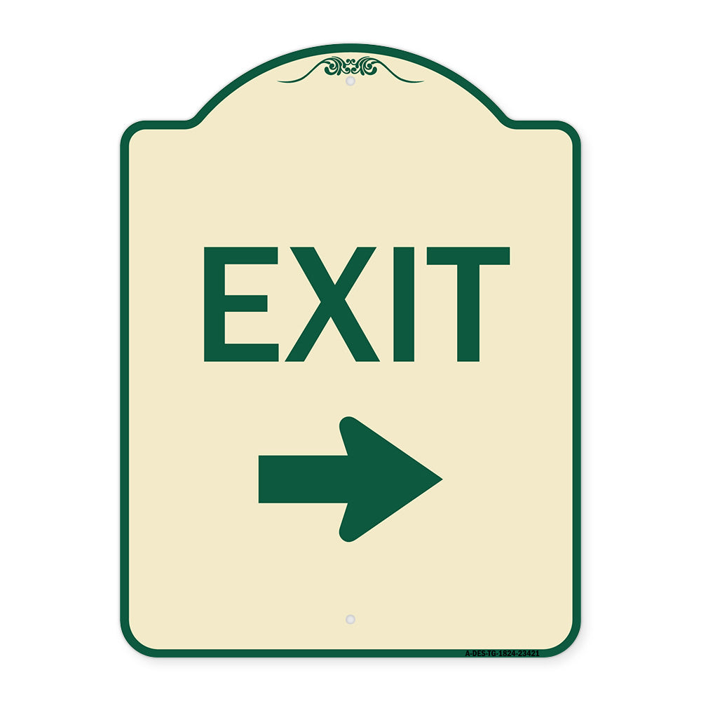 Parking Lot Sign Exit Sign (Right Arrow)