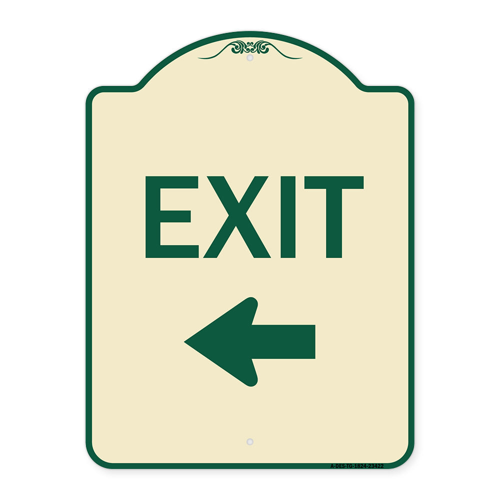 Parking Lot Sign Exit Sign (Left Arrow)