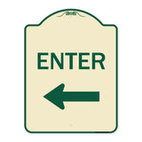 Parking Lot Sign Enter Sign (Left Arrow)