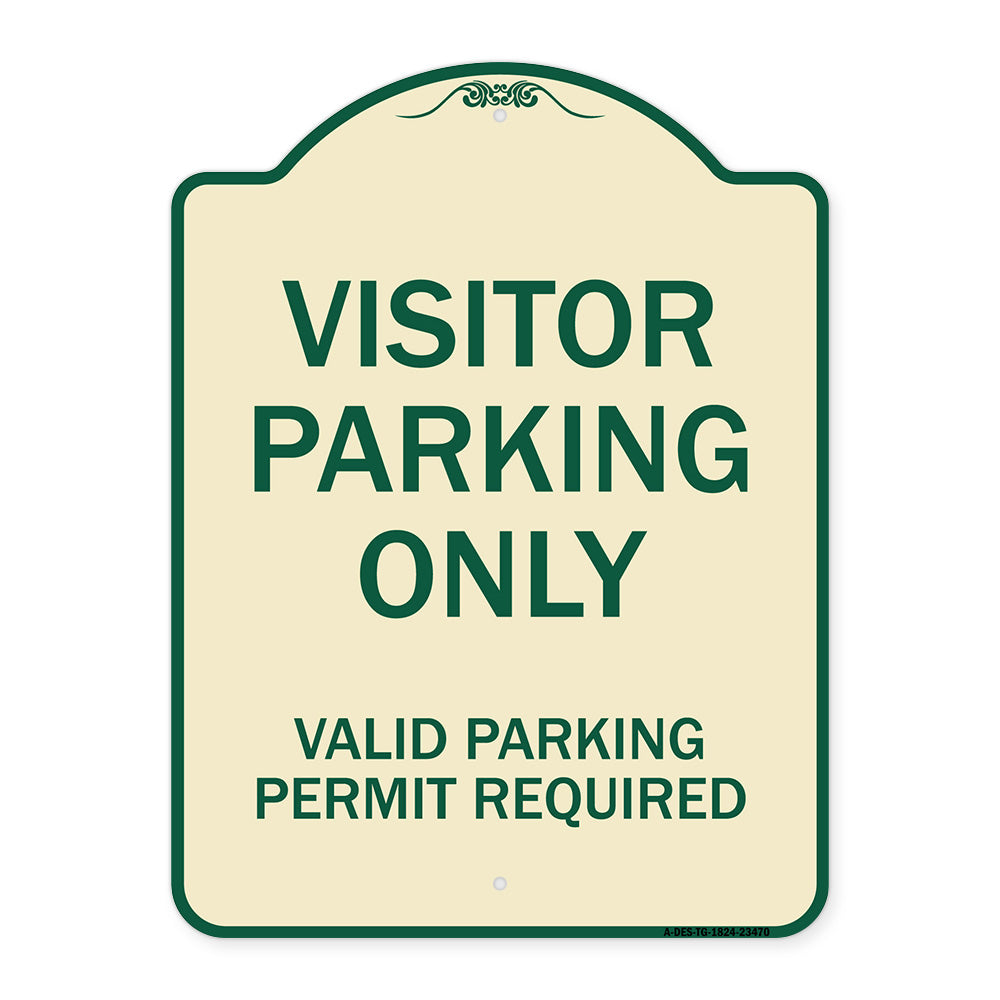 Parking Area Sign Visitors Parking Only - Valid Parking Permit Required