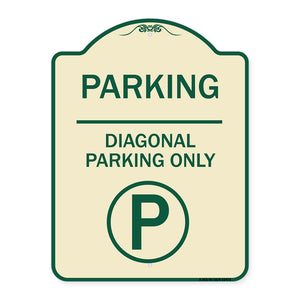 Parking - Diagonal Parking Only (With Parking Symbol)