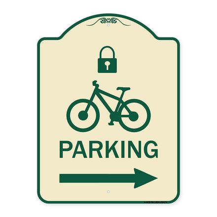 Parking (With Lock Cycle & Right Arrow Symbol)