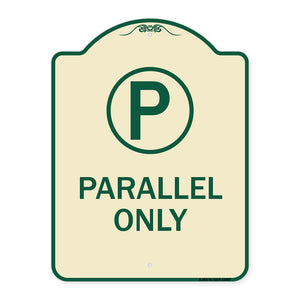 Parallel Parking Only Sign with Graphic