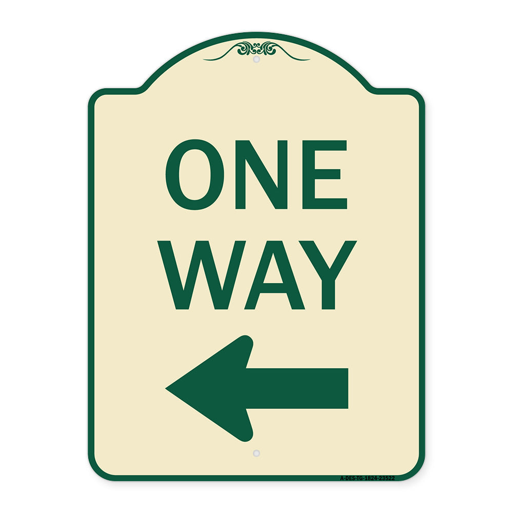 One Way Sign (Left Arrow)