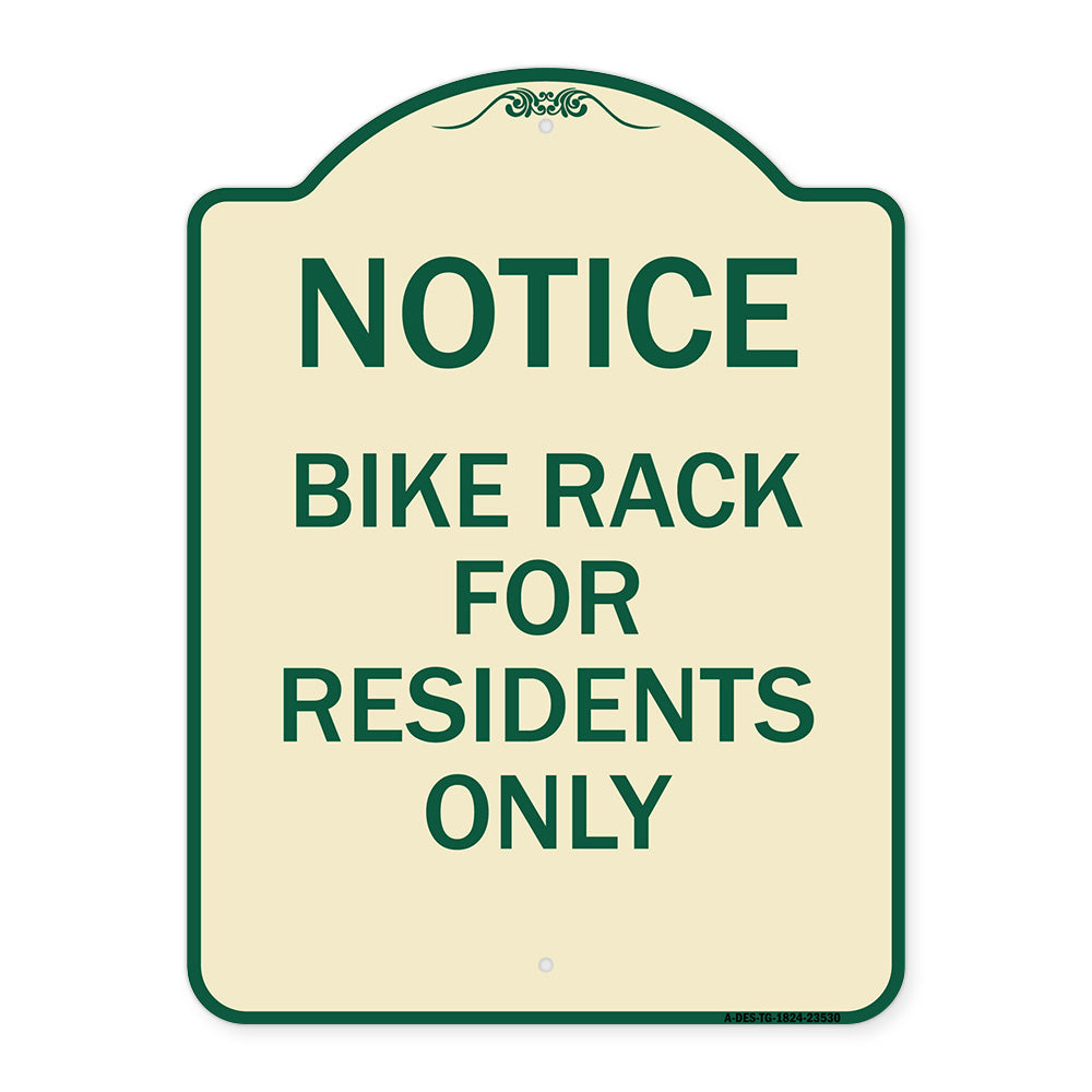 Notice Sign Bike Rack for Residents Only