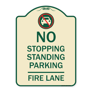 No Stopping Standing Fire Lane with Graphic