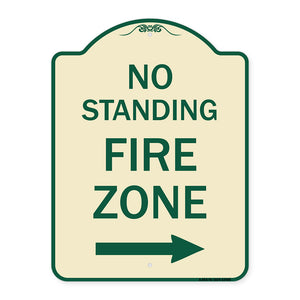 No Standing Fire Zone with Right Arrow