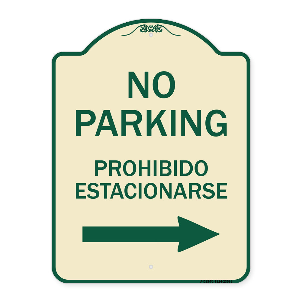 No Parking Prohibido Estacionarse (With Left Arrow)