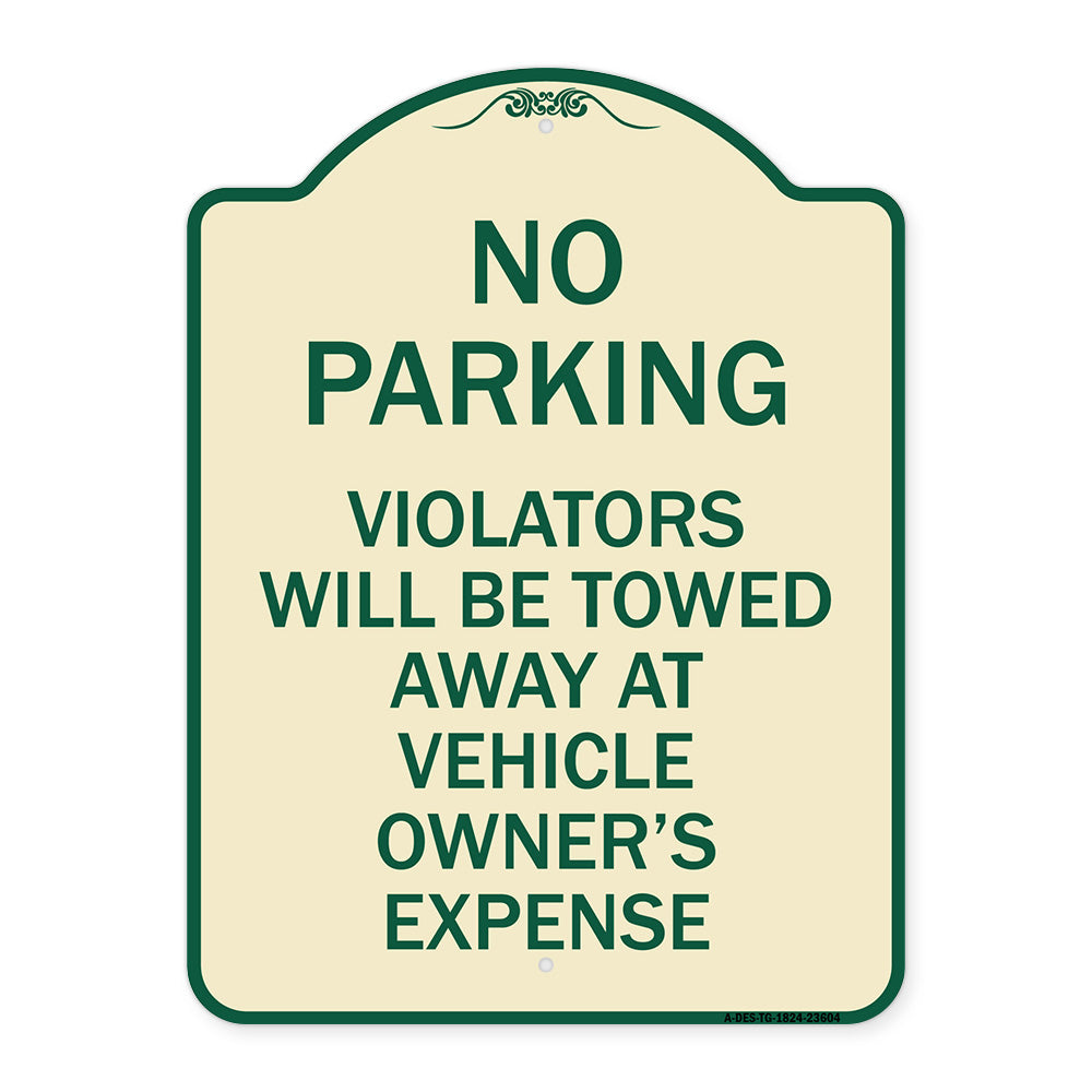 No Parking Violators Towed Away at Owner's Expense