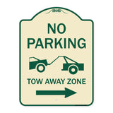 No Parking Tow-Away Zone with Right Arrow