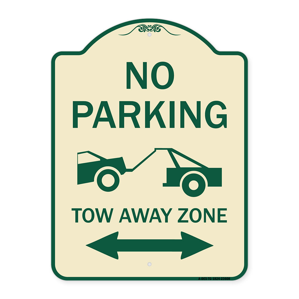 No Parking Tow-Away Zone with Bidirectional Arrow