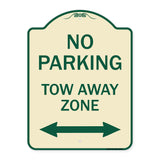 No Parking Tow Away Zone with Bidirectional Arrow