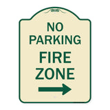 No Parking Fire Zone with Right Arrow