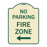No Parking Fire Zone with Left Arrow