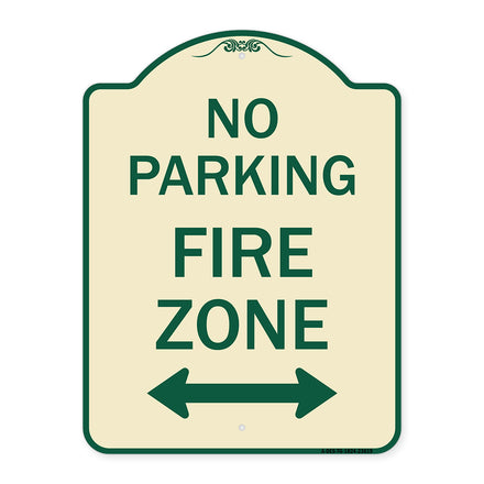 No Parking Fire Zone with Bidirectional Arrow