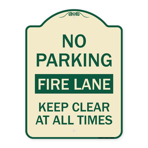 No Parking Fire Lane Keep Clear at All Times