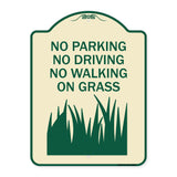 No Parking Driving or Walking on Grass