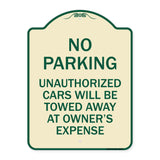 No Parking Unauthorized Cars Will Be Towed Away at Owner's Expense