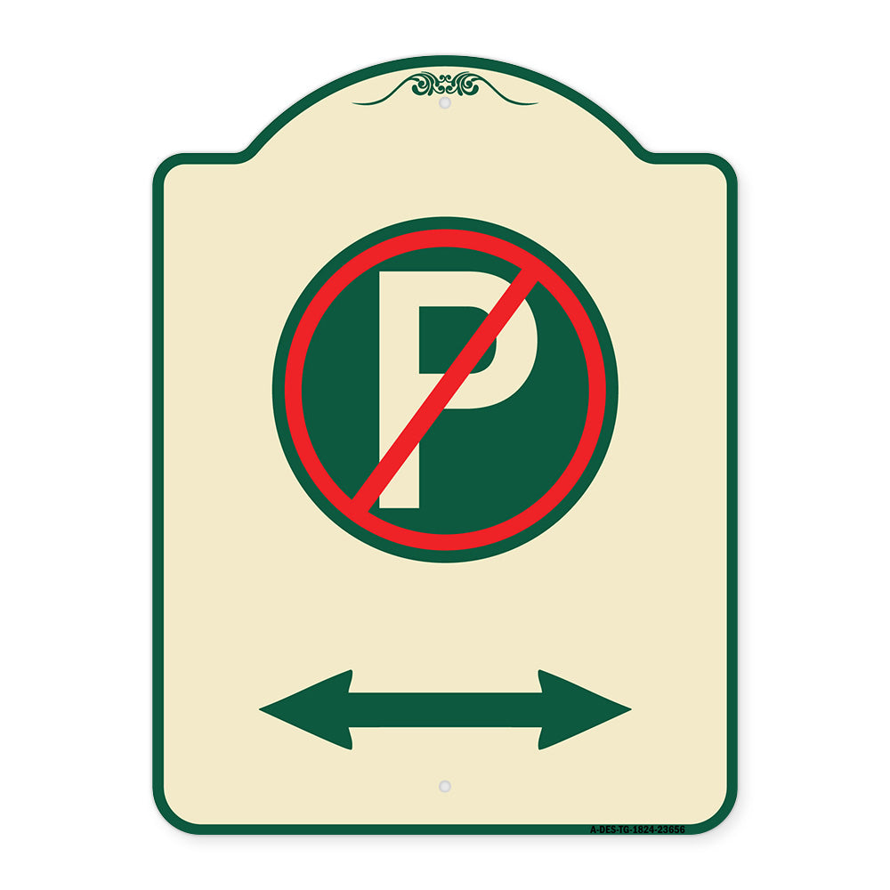 No Parking Symbol with Bidirectional Arrow