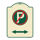 No Parking Symbol with Bidirectional Arrow