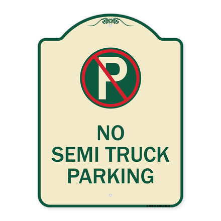 No Parking Sign No Semi Truck Parking with Symbol