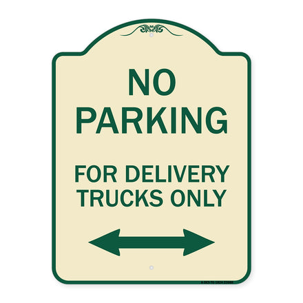 No Parking Sign No Parking for Delivery Trucks Only (With Bidirectional Arrow)