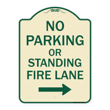 No Parking or Standing Fire Lane (With Right Arrow)
