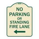No Parking or Standing Fire Lane (With Left Arrow)