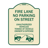 No Parking on Street Unauthorized Vehicles Towed at Vehicle Owner's Expense (With Car Tow Graphic)