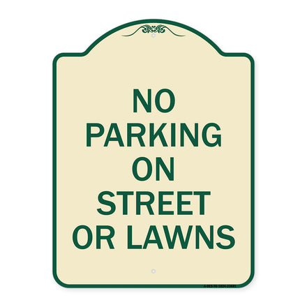 No Parking on Street or Lawns