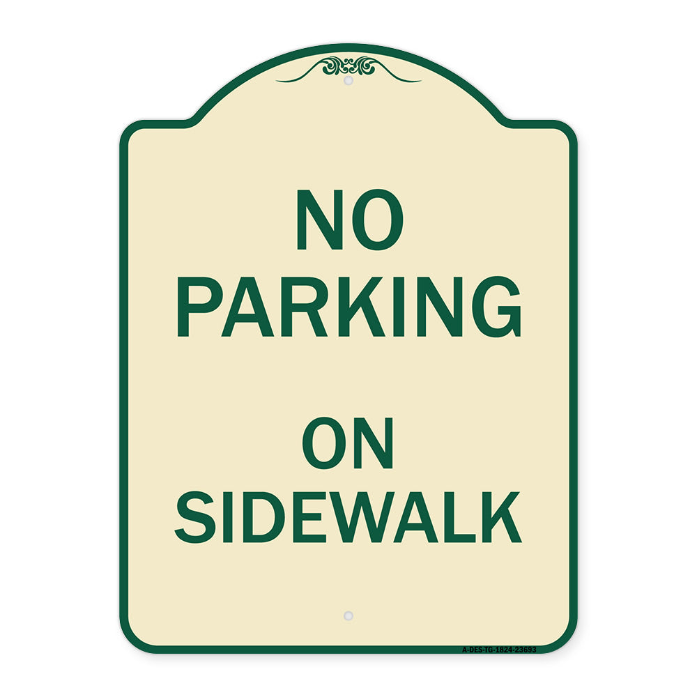 No Parking on Sidewalk Parking Sign