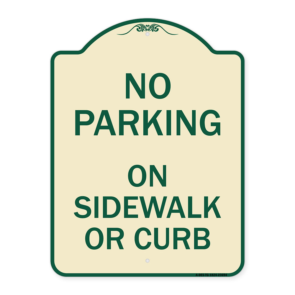 No Parking on Sidewalk or Curb
