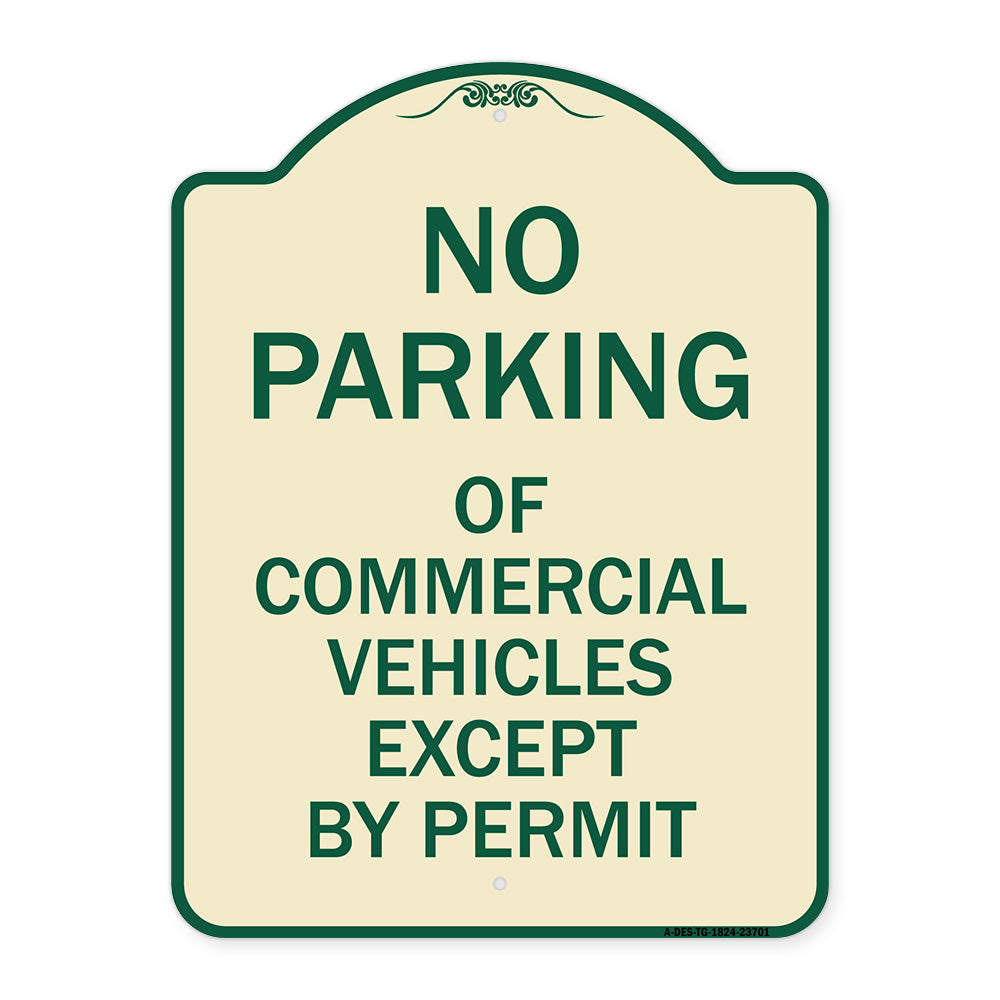 No Parking of Commercial Vehicles Except by Permit