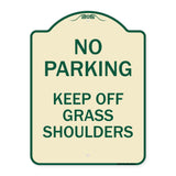 No Parking Keep Off Grass Shoulders