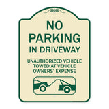 No Parking in Driveway Unauthorized Vehicles Towed