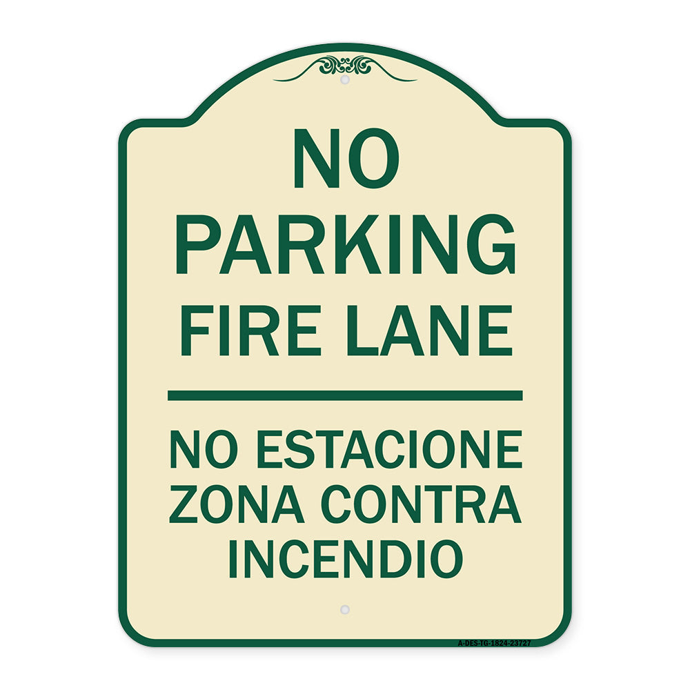 No Parking Fire Lane No Estacione Zona Contra Incendio