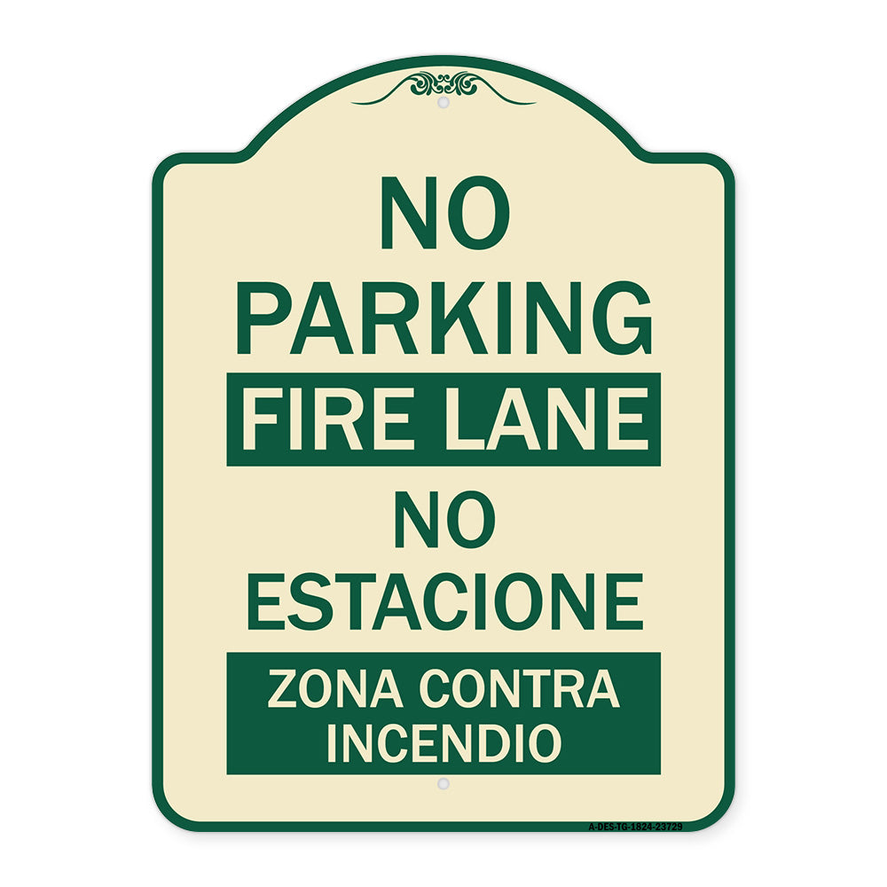 No Parking Fire Lane - No Estacione Zona Contra Incendio