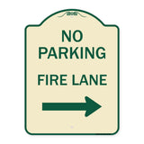 No Parking Fire Lane (With Right Arrow)